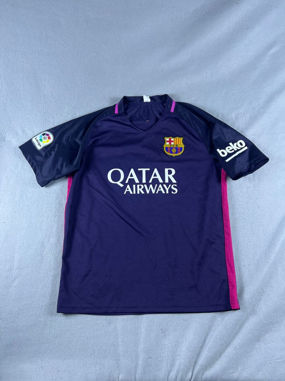 FC Barcelona 2016/17 Away Jersey Mens L Purple Rodrigo #7 La Liga Soccer Sports